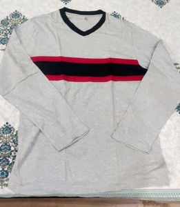Men's Striped V-Neck Long Sleeve T-Shirt