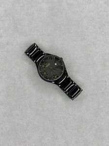 Elegant Black Flower Dial Watch