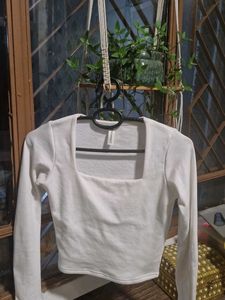 White Long Sleeve Top