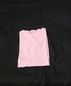 SOFT Pink Ribbed Knit Top for Girls 28 bust