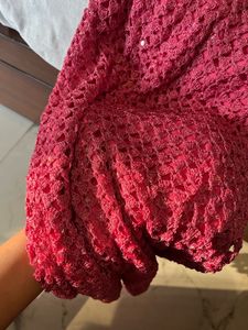 Chic Pink Crochet Midi Dress