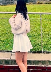 White Wrap Skirt With Button Detail