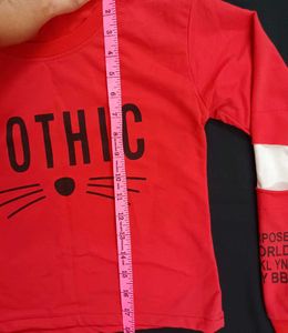 Red graphic Long Sleeve Top