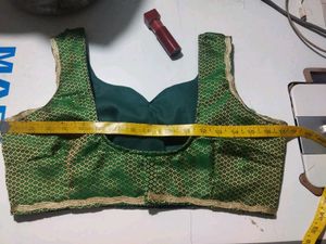 Elegant Green Brocade Blouse