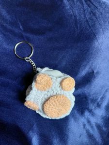 Crochet Cat Paw earphone holder, bag charm and key