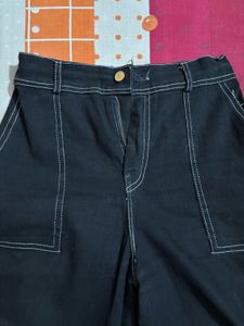 Women 6 Pocket Black Cargo Pants