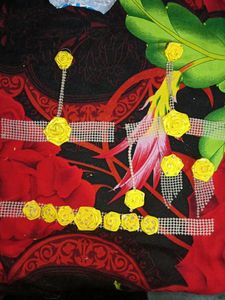 pack of 6,Haldi Yellow Floral Hair Accessory Set