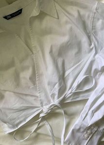ZARA crop shirt with tie