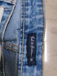 Wide Leg Denim Jeans with Drawstring Waist