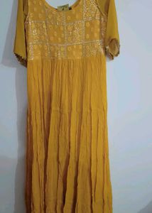 Beautiful Yellow Anarkali Gown