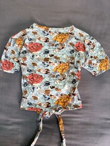 Floral Tie-Front Top