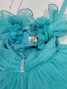 Cute Blue Flower Girl Dress