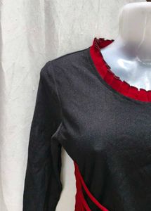 Chic Black &amp; Red Long Sleeve Top