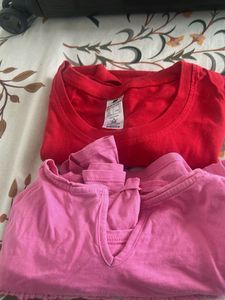 2 Pack Red & Pink T-Shirts