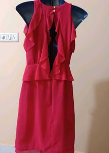 pink korean dress for college girls