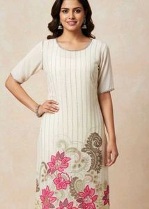 Handwork Threadwork Georgette Kurti