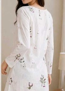 Sleepy Owl Cotton blend kurti🦉✨