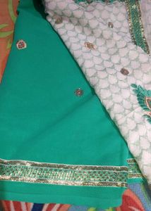 Embellished Saree with stitched Blouse Piece