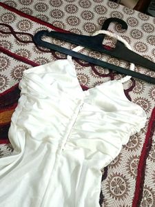 Elegant White Halter Neck Maxi Dress