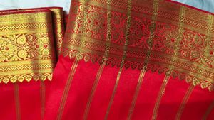 Kanchipuram Elegant Red &amp; Gold Silk Saree