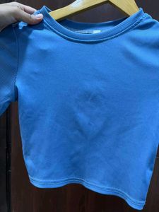 Blue Cropped T-Shirt
