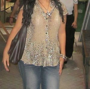 Chic Animal Print Button-Up Top
