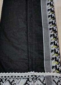Elegant Black &amp; White Saree