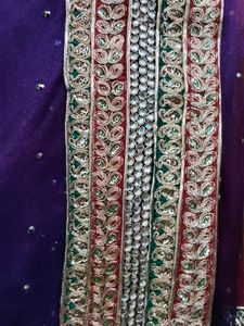 Exquisite Purple Embroidered Saree