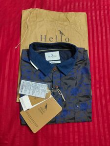 Mr Bowerbird Men Grey & Blue Slim Fit Shirt