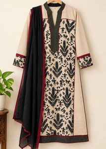 Stylish Beige Kurta Set with Dupatta