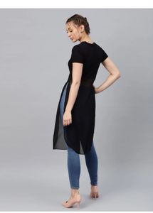 Chic Black Sheer Panel Kurta