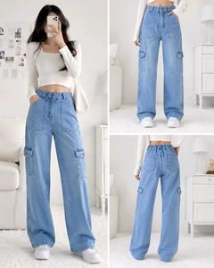 Light Wash Cargo Jeans