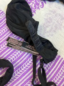 Black Bra and Thong Set