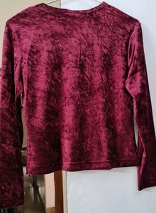 Shimmery Maroon Velvet top for Pretty Girls 👧 💕