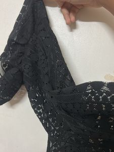 Black Lace Off-Shoulder Top