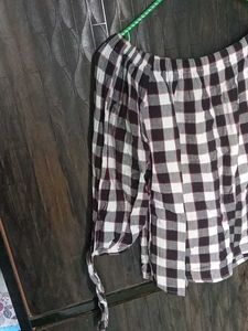 Checkered Off-Shoulder Top