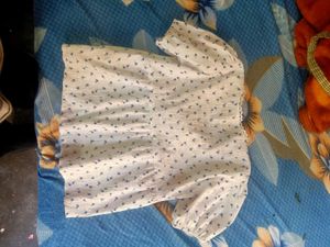 Cute Floral Print Puff Sleeve Top
