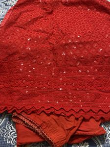 Red Sequined Ethnic Blouse