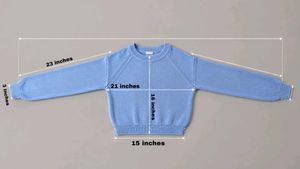 BABY BLUE CROPPED KNIT SWEATER