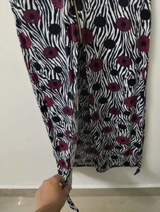 Chic Zebra Print Maxi Dress with Floral Accents