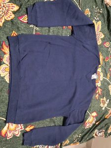 Comfortable Navy Blue Pullover Sweatshirt