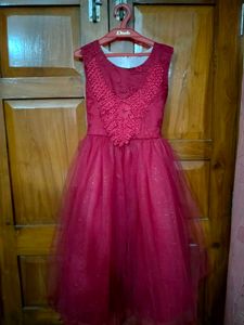 Elegant Maroon Girls Dress