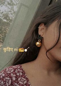 Butterfly Gold Ball Dangle Earrings ✨🦋