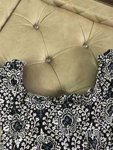 Black &amp; White Printed Off-Shoulder Kurti