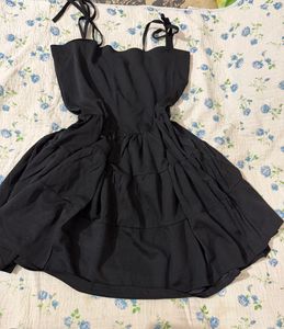Chic Black Tiered Mini Dress