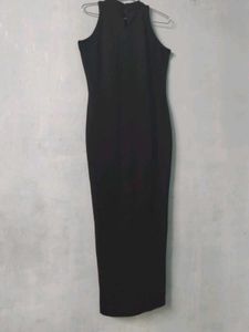 Elegant Black High Neck Maxi Dress