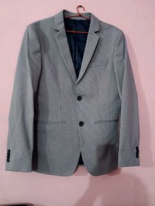 Men's Grey Pinstripe Blazer