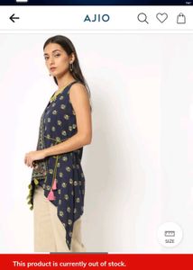 AJIO FusionFloral Print Wrap-Style Tunic Angrakha