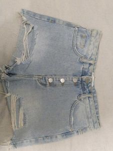 Distressed Denim Shorts