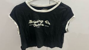 Black Cropped "Thriving On Chaos" T-Shirt| XXL